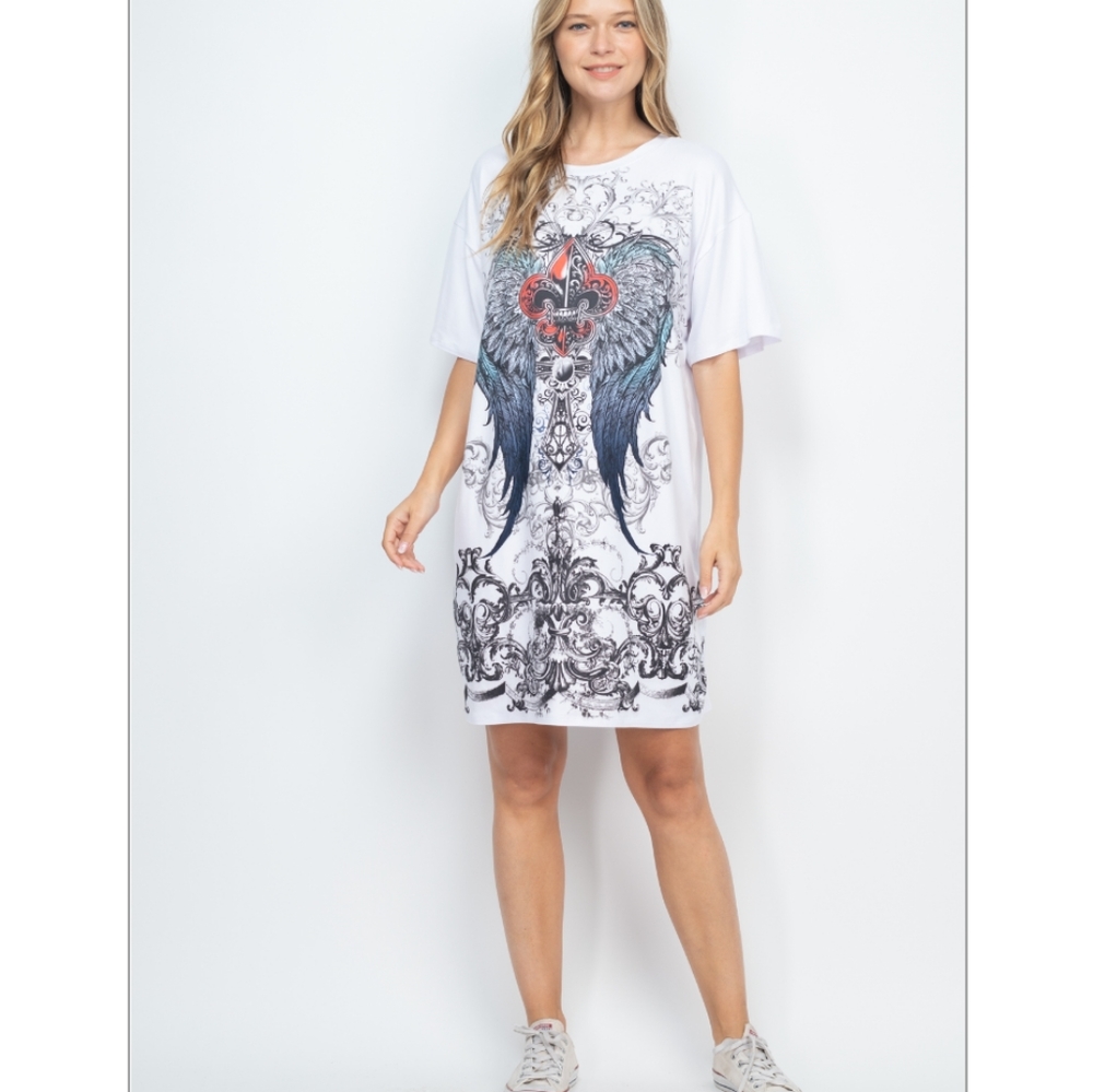 White Wings Tee Dress